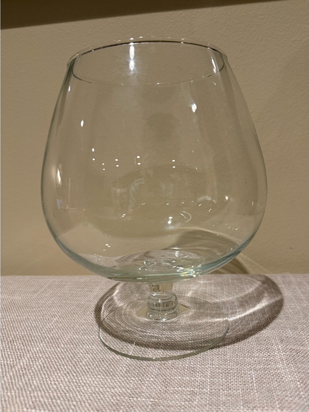 Vintage Oversized Clear Glass Brandy Snifter Vase